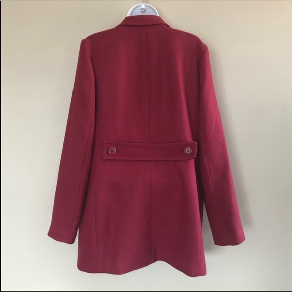 Crown & Ivy Button Front Car Coat in Cranberry NWT - Picture 5 of 6